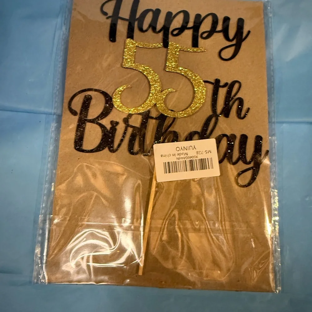 Happy 55th Birthday Cake Topper Brand New